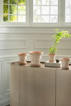 Maceta Fleur con plato, 2 piezas, Rosa, Ø21 cm