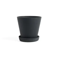 Maceta HAY Flowerpot with saucer L Ø17.5 cm, negro