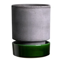 Maceta Hoff, Ø18 cm, Raw Grey-Emerald Green