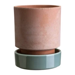 Maceta Hoff, Ø14 cm, Raw Rosa-Misty Blue