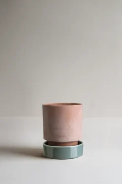 Maceta Hoff, Ø14 cm, Raw Rosa-Misty Blue