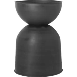 Maceta Hourglass grande Ø50 cm, negro-gris oscuro