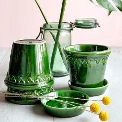 Maceta Københavner esmaltada Ø18 cm, verde