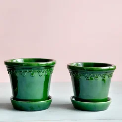 Maceta Københavner esmaltada Ø16 cm, verde