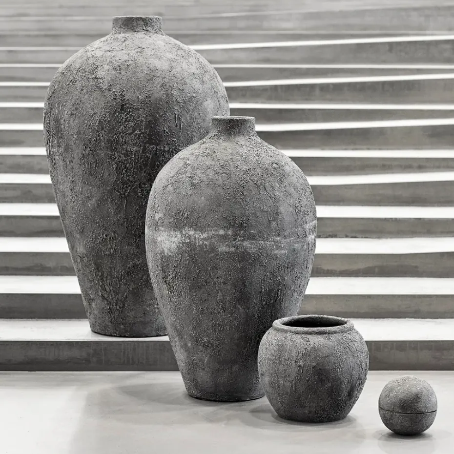 Maceta Luna h25 cm Ø29 cm, gris