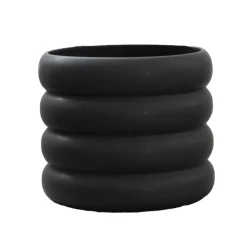 Maceta Mud negro, mediana, Ø 14 cm