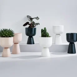 Maceta Nappula Ø15,5 cm altura 23 cm, Beige