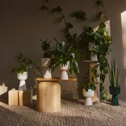 Maceta Nappula Ø15 cm altura 26 cm, Beige