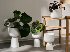 Maceta Nappula h32 cm Ø19 cm, blanco