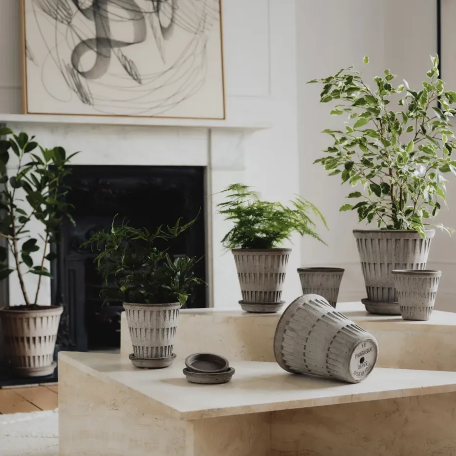 Maceta Pantheon raw, Grey, Ø12 cm