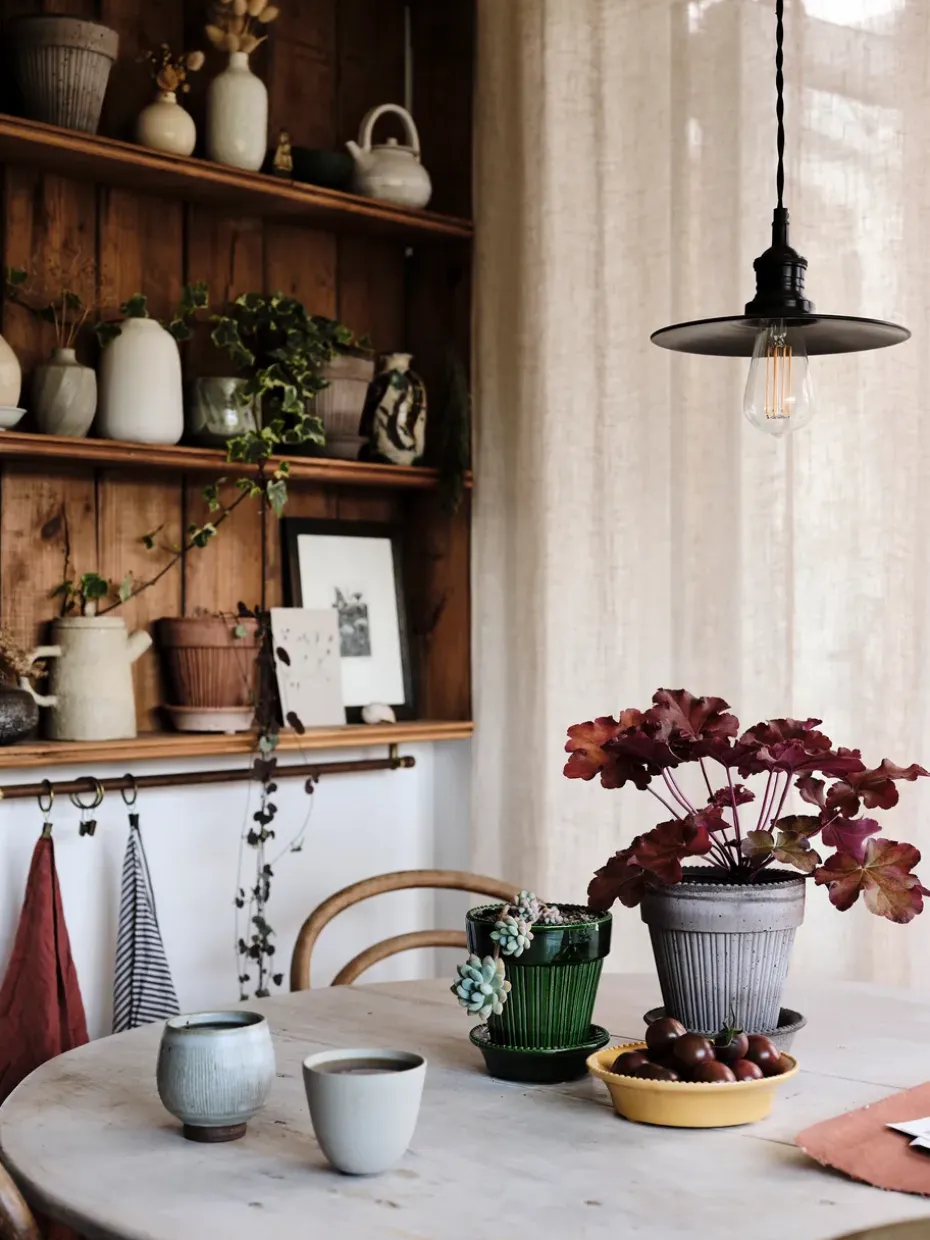 Maceta Simona esmaltada Ø14 cm, verde