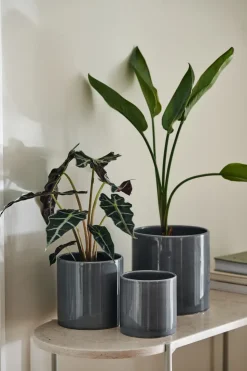 Maceta Sleek Ø15 cm, Carbón