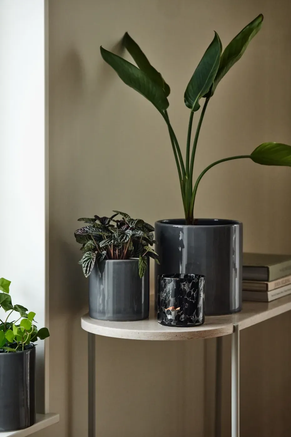 Maceta Sleek Ø12 cm, Carbón