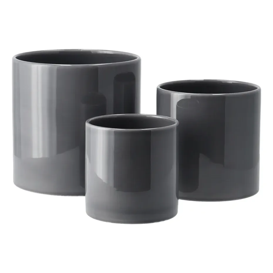 Maceta Sleek Ø12 cm, Carbón