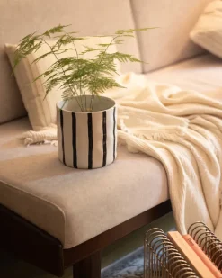 Maceta Thrive Ø16 cm, Blanco-negro