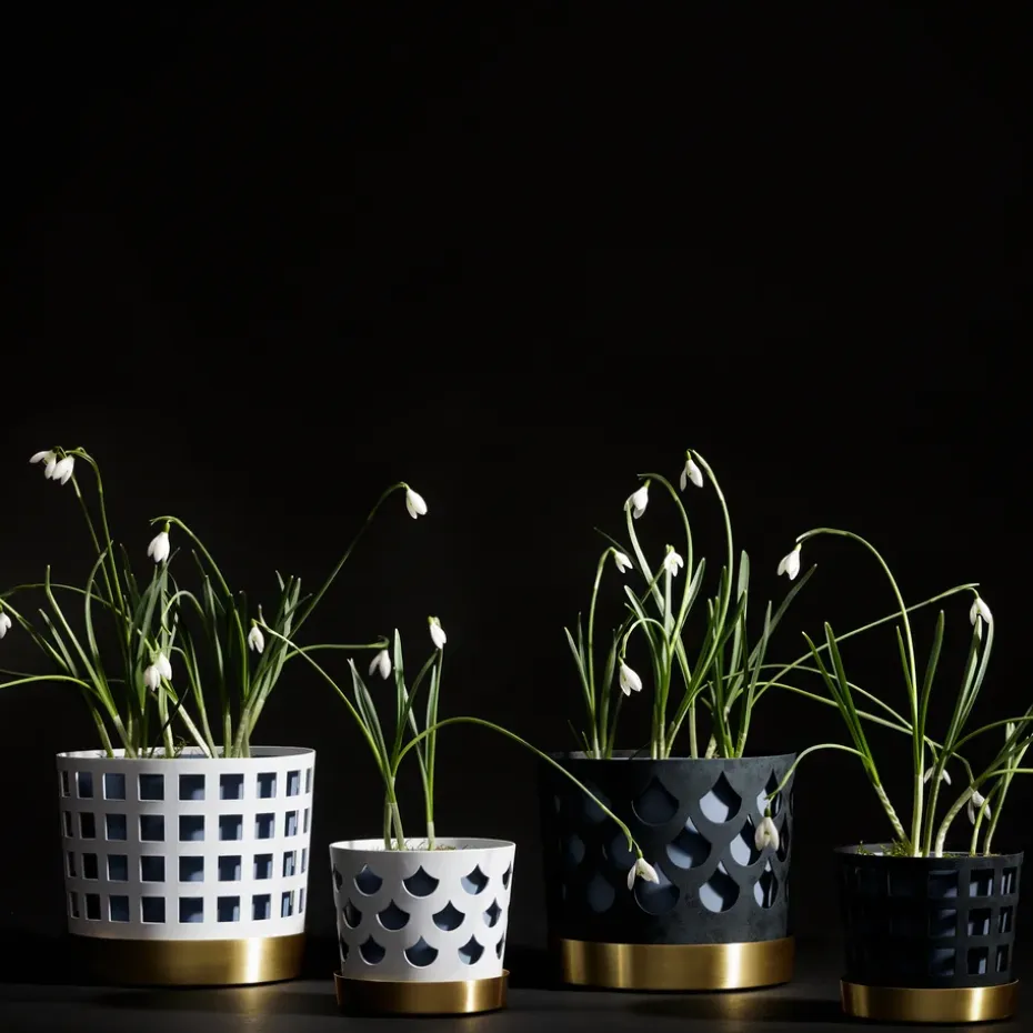 Maceta Trio drop, pequeña Ø12 cm, blanco