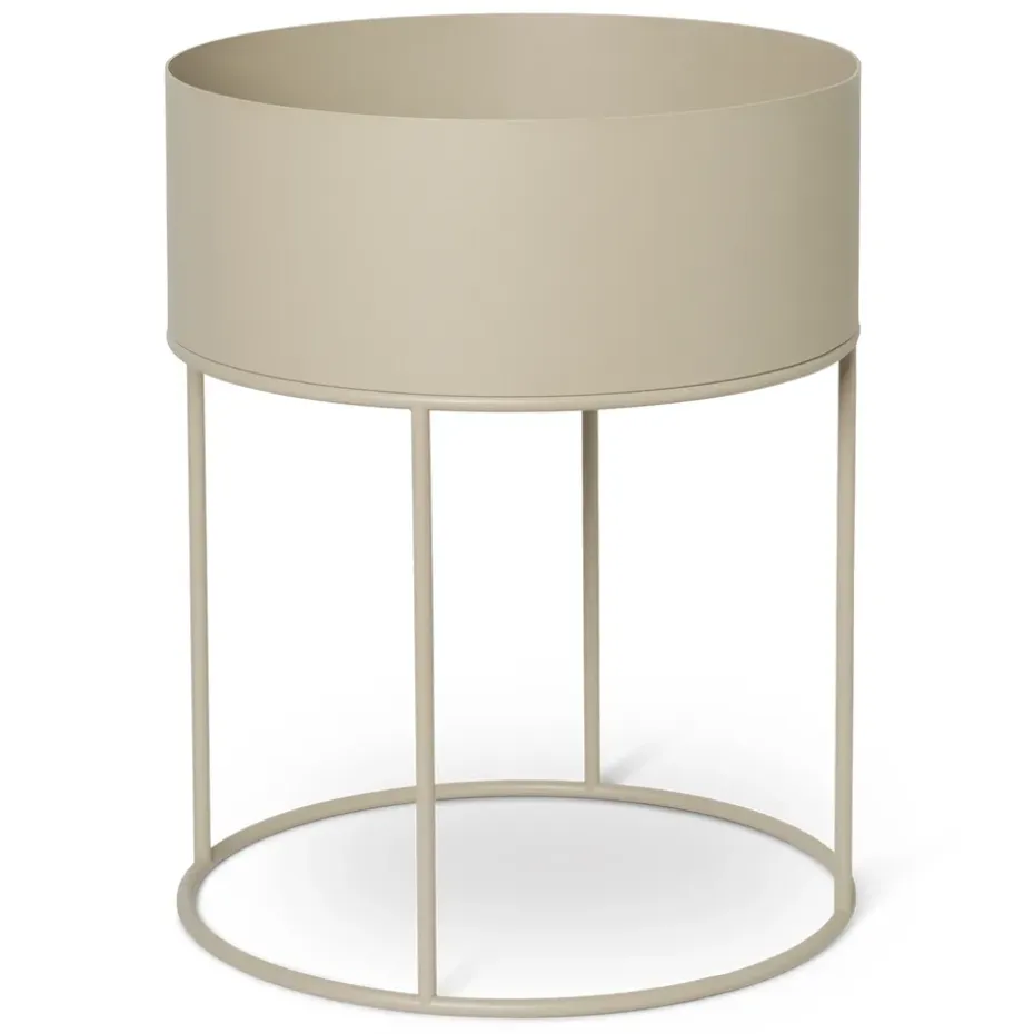 Macetero Plant Box Ferm Living redondo, Cashmere