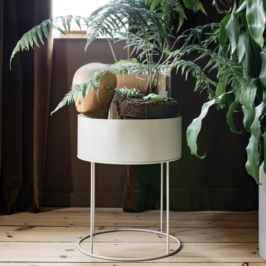 Macetero Plant Box Ferm Living redondo, Cashmere