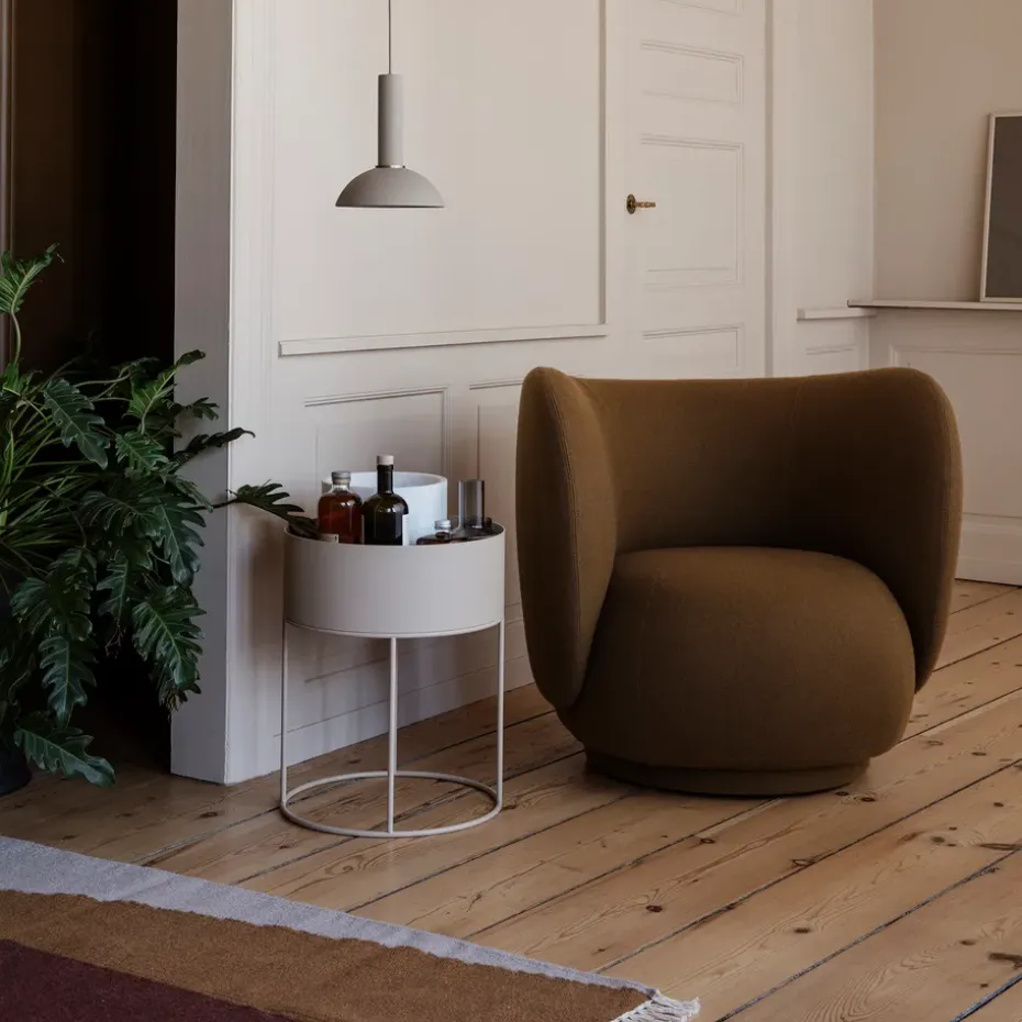 Macetero Plant Box Ferm Living redondo, Cashmere