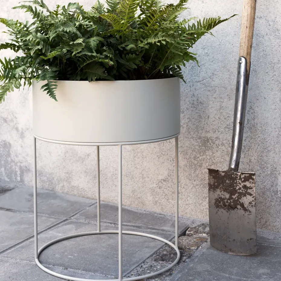 Macetero Plant Box Ferm Living redondo, Cashmere