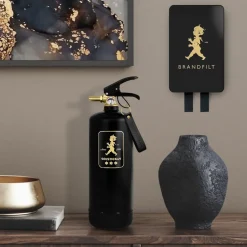 Manta ignífuga Solstickan 16x2,7x25 cm, Negro-oro