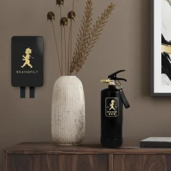 Manta ignífuga Solstickan 16x2,7x25 cm, Negro-oro