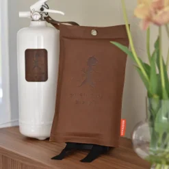 Manta ignífuga Solstickan cuero 120x120 cm, Cuero oscuro