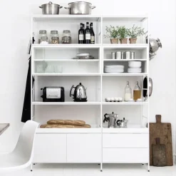 Módulo de aparador Molto 560, Blanco, incl. marco de metal blanco