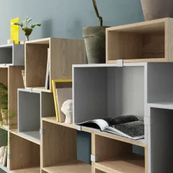 Módulo de estantería Stacked 2.0 con fondo, small, roble