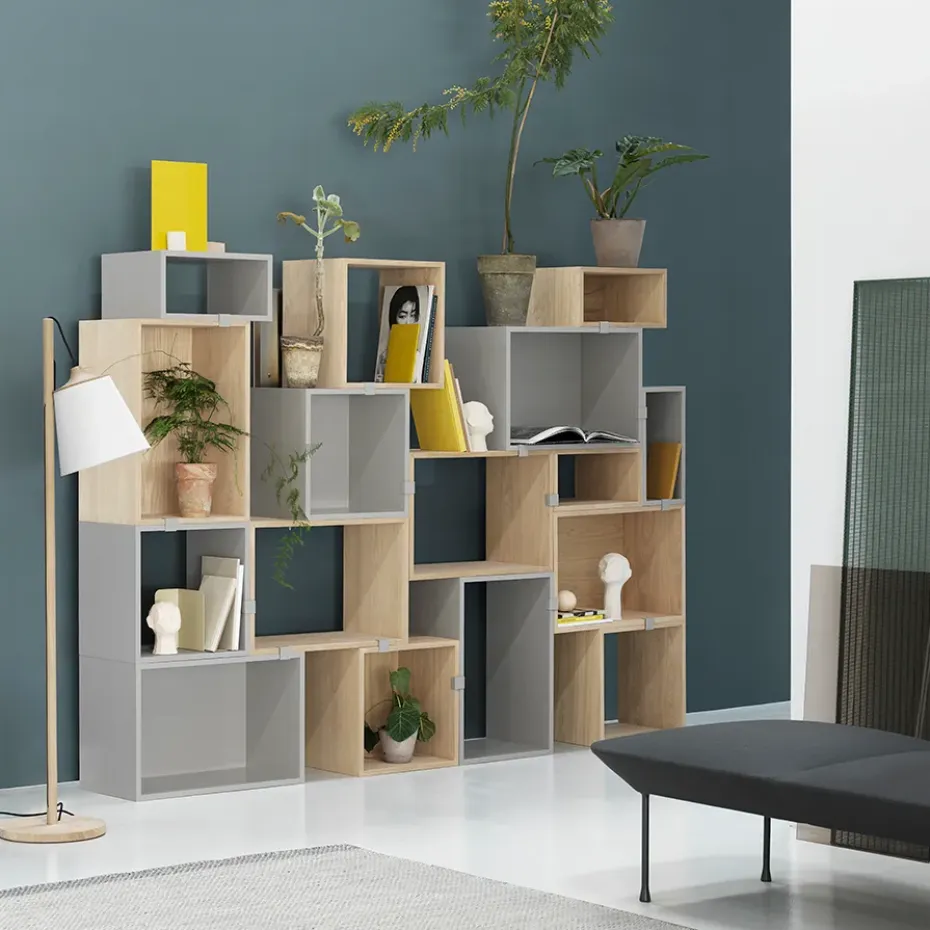 Módulo de estantería Stacked 2.0 abierto, large, roble