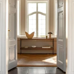 Módulo de estantería Zet, Oak dark stained, 1x2, black steel base