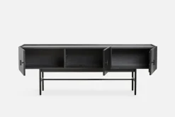 Mesa auxiliar Array baja, 150 cm, Roble pintado negro