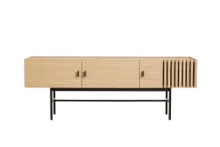 Mesa auxiliar Array baja, 150 cm, Roble pigmentado blanco