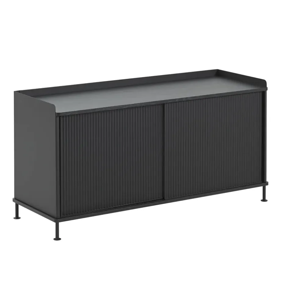 Mesa auxiliar Enfold baja 125x45x63 cm, Black-Black