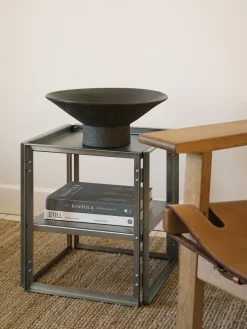 Mesa auxiliar Foldable 40x40 cm, Acero inoxidable cepillado