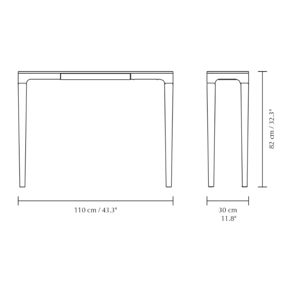 Mesa auxiliar Heart'n'Soul 120 cm, Oak-obsidian black