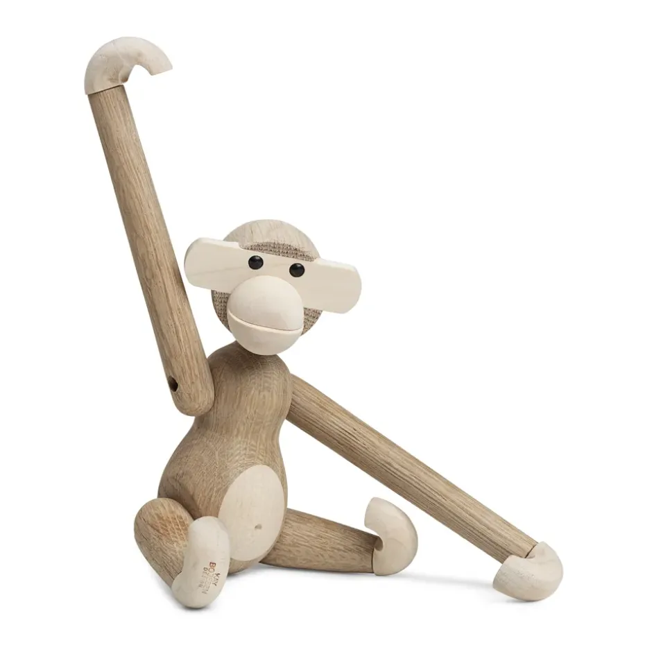 Mono de madera pequeño, roble sin tratar y arce