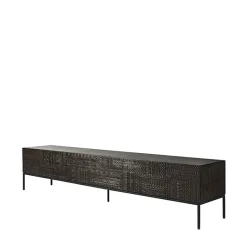 Mueble multimedia Tabwa , Teca negra 51x240 cm