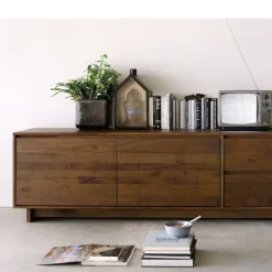 Mueble multimedia Wave 60x210 cm, Roble con aceite duro encerado