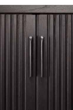 Mueble para TV Roller Max, Lackad teak-negro-2 puertas