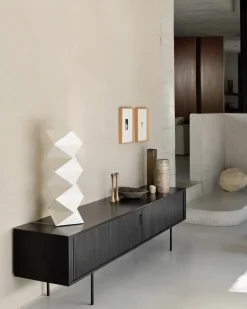 Mueble para TV Roller Max, Lackad teak-negro-2 puertas