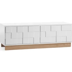 Mueble TV Collect 2010, Blanco – base de roble aceitado en blanco
