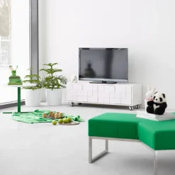 Mueble TV con ruedas Collect 2010, blanco