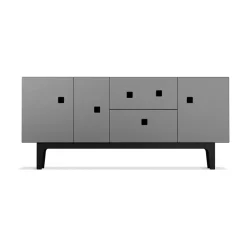 Mueble TV Peep M2, Slate grey, lacado negro