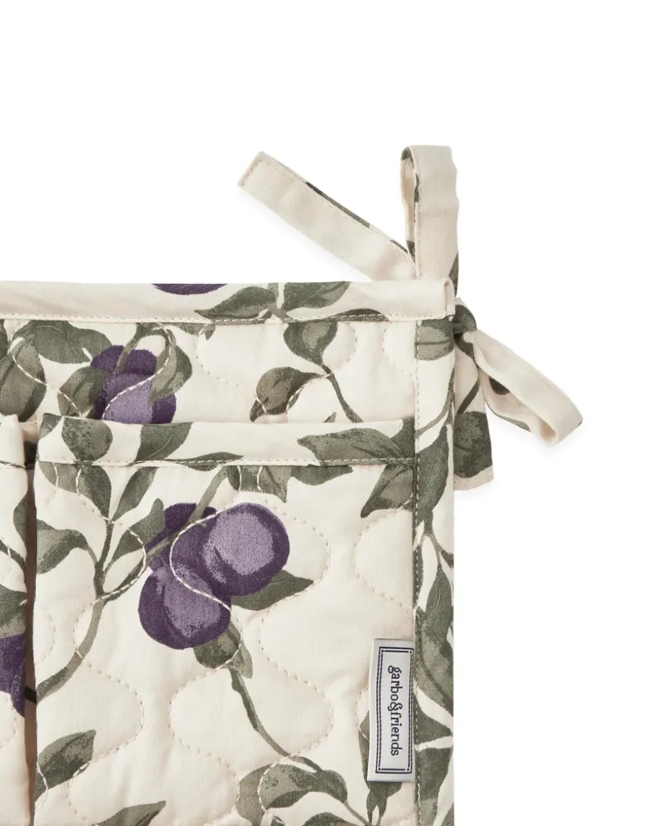 Organizador de cama acolchado satin Plum, 43x18cm