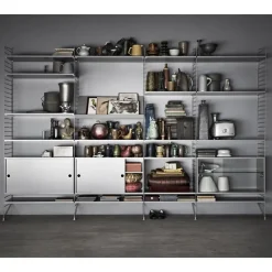 Panel de pared String, Beige, 50x20 cm, paquete de 2