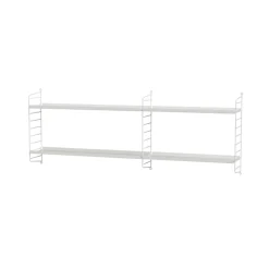 Panel de pared String, Blanco, 50x20 cm, paquete de 2