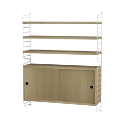 Panel de pared String, Blanco, 50x20 cm, paquete de 2