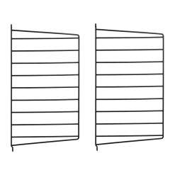 Panel de pared String, Negro, 50x30 cm, paquete de 2