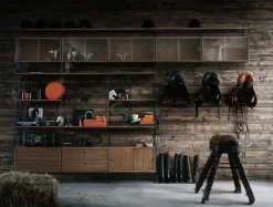 Panel de pared String, Negro, 75x30 cm, paquete de 1